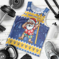 Barbados Christmas Men Tank Top Trident Dabbing Santa - Wonder Print Shop