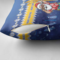 Barbados Christmas Pillow Cover Trident Dabbing Santa - Wonder Print Shop