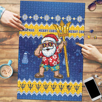 Barbados Christmas Puzzle Trident Dabbing Santa - Wonder Print Shop