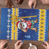 Barbados Christmas Puzzle Trident Dabbing Santa - Wonder Print Shop