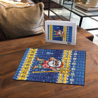 Barbados Christmas Puzzle Trident Dabbing Santa - Wonder Print Shop