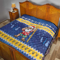 Barbados Christmas Quilt Trident Dabbing Santa - Wonder Print Shop