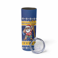 Barbados Christmas Skinny Tumbler Trident Dabbing Santa - Wonder Print Shop