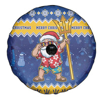 Barbados Christmas Spare Tire Cover Trident Dabbing Santa - Wonder Print Shop