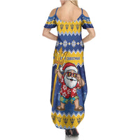 Barbados Christmas Summer Maxi Dress Trident Dabbing Santa - Wonder Print Shop
