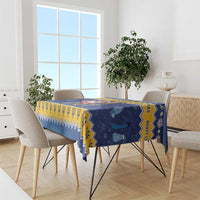 Barbados Christmas Tablecloth Trident Dabbing Santa - Wonder Print Shop