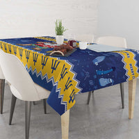 Barbados Christmas Tablecloth Trident Dabbing Santa - Wonder Print Shop