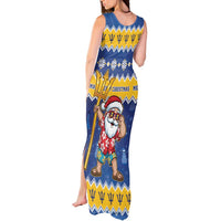 Barbados Christmas Tank Maxi Dress Trident Dabbing Santa - Wonder Print Shop
