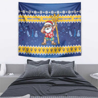 Barbados Christmas Tapestry Trident Dabbing Santa - Wonder Print Shop