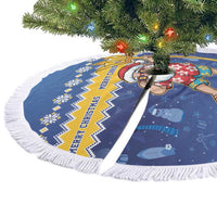 Barbados Christmas Tree Skirt Trident Dabbing Santa - Wonder Print Shop