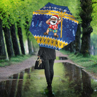 Barbados Christmas Umbrella Trident Dabbing Santa - Wonder Print Shop