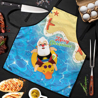 Antigua and Barbuda Christmas Apron Chilling Santa - Wonder Print Shop