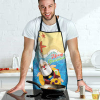 Antigua and Barbuda Christmas Apron Chilling Santa - Wonder Print Shop