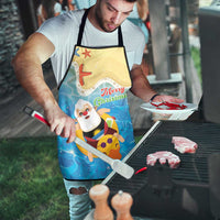Antigua and Barbuda Christmas Apron Chilling Santa - Wonder Print Shop