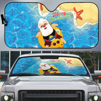 Antigua and Barbuda Christmas Auto Sun Shade Chilling Santa - Wonder Print Shop