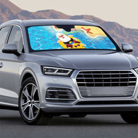 Antigua and Barbuda Christmas Auto Sun Shade Chilling Santa - Wonder Print Shop