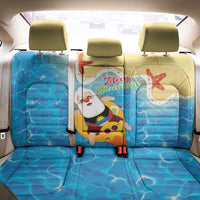 Antigua and Barbuda Christmas Back Car Seat Cover Chilling Santa - Wonder Print Shop