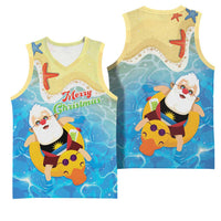 Antigua and Barbuda Christmas Basketball Jersey Chilling Santa - Wonder Print Shop