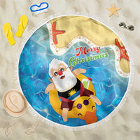 Antigua and Barbuda Christmas Beach Blanket Chilling Santa - Wonder Print Shop