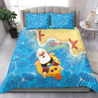Antigua and Barbuda Christmas Bedding Set Chilling Santa - Wonder Print Shop