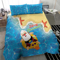 Antigua and Barbuda Christmas Bedding Set Chilling Santa - Wonder Print Shop