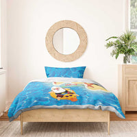 Antigua and Barbuda Christmas Bedding Set Chilling Santa - Wonder Print Shop