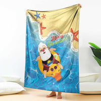 Antigua and Barbuda Christmas Blanket Chilling Santa - Wonder Print Shop