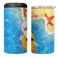 Antigua and Barbuda Christmas 4 in 1 Can Cooler Tumbler Chilling Santa - Wonder Print Shop