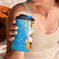 Antigua and Barbuda Christmas 4 in 1 Can Cooler Tumbler Chilling Santa - Wonder Print Shop