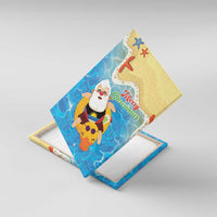 Antigua and Barbuda Christmas Canvas Wall Art Chilling Santa - Wonder Print Shop