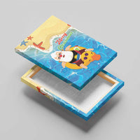 Antigua and Barbuda Christmas Canvas Wall Art Chilling Santa - Wonder Print Shop