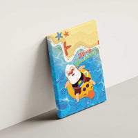 Antigua and Barbuda Christmas Canvas Wall Art Chilling Santa - Wonder Print Shop