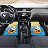 Antigua and Barbuda Christmas Car Mats Chilling Santa - Wonder Print Shop