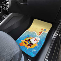 Antigua and Barbuda Christmas Car Mats Chilling Santa - Wonder Print Shop