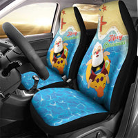 Antigua and Barbuda Christmas Car Seat Cover Chilling Santa - Wonder Print Shop