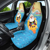 Antigua and Barbuda Christmas Car Seat Cover Chilling Santa - Wonder Print Shop