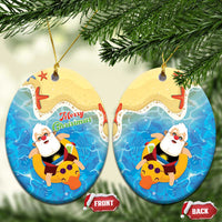 Antigua and Barbuda Christmas Ceramic Ornament Chilling Santa - Wonder Print Shop