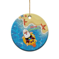 Antigua and Barbuda Christmas Ceramic Ornament Chilling Santa - Wonder Print Shop