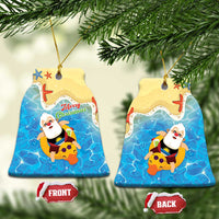 Antigua and Barbuda Christmas Ceramic Ornament Chilling Santa - Wonder Print Shop