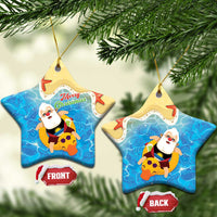 Antigua and Barbuda Christmas Ceramic Ornament Chilling Santa - Wonder Print Shop