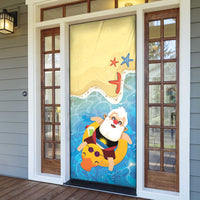 Antigua and Barbuda Christmas Door Cover Chilling Santa - Wonder Print Shop