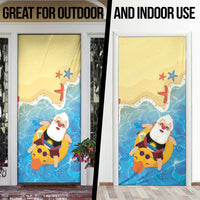Antigua and Barbuda Christmas Door Cover Chilling Santa - Wonder Print Shop