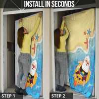 Antigua and Barbuda Christmas Door Cover Chilling Santa - Wonder Print Shop