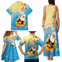 Antigua and Barbuda Christmas Family Matching Tank Maxi Dress and Hawaiian Shirt Chilling Santa - Wonder Print Shop