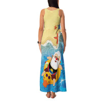 Antigua and Barbuda Christmas Family Matching Tank Maxi Dress and Hawaiian Shirt Chilling Santa - Wonder Print Shop