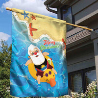 Antigua and Barbuda Christmas Garden Flag Chilling Santa - Wonder Print Shop