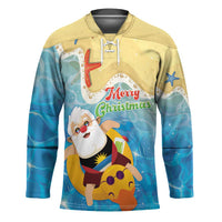 Antigua and Barbuda Christmas Hockey Jersey Chilling Santa - Wonder Print Shop