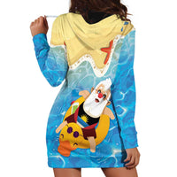 Antigua and Barbuda Christmas Hoodie Dress Chilling Santa - Wonder Print Shop