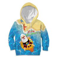 Antigua and Barbuda Christmas Kid Hoodie Chilling Santa - Wonder Print Shop