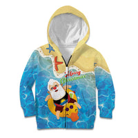 Antigua and Barbuda Christmas Kid Hoodie Chilling Santa - Wonder Print Shop